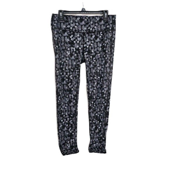 Athleta Leggings Womens Black Gray Chaturanga Mid Rise Gym Pull On Size L - Picture 2 of 11